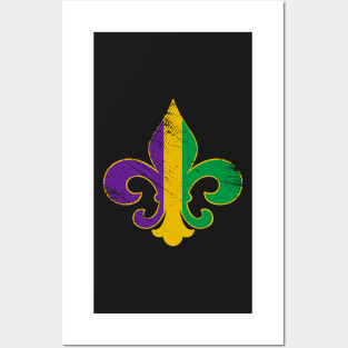 Fleur De Lis Shirt Glitter Effect Mardi Gras Posters and Art